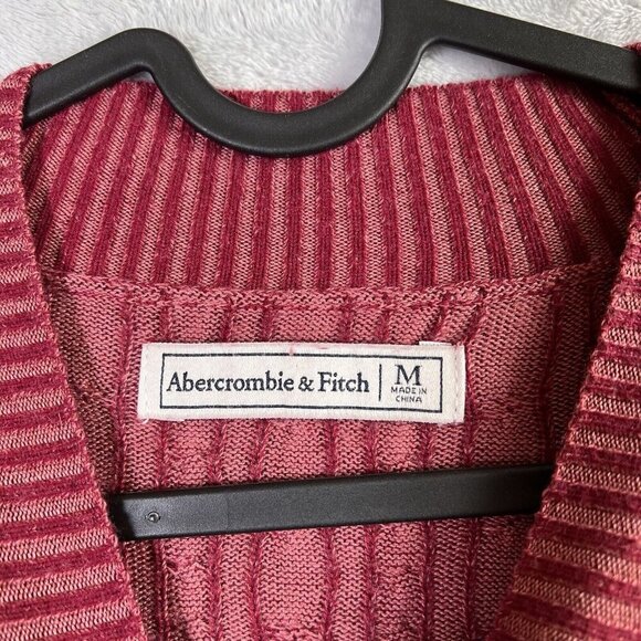 Abercrombie and Fitch Knit Longsleeve Dress Women's Medium Red Valentines Day - Picture 6 of 15